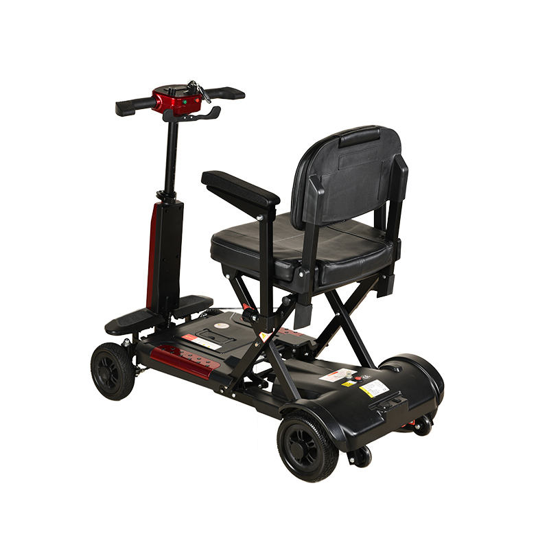 Lightweight Auto Folding Electric Mobility Scooter with Removable Lithium Battery – 24kg Portable Foldable Design, 12–30km Range, 120kg Capacity