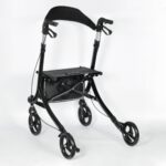 Lightweight Folding Aluminum 4-Wheel Rollator Walker with Seat and Storage Bag for Adults