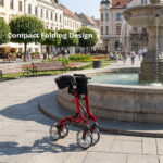 Lightweight Folding Aluminum Rollator Walker with Seat, Wheels & Hand Brakes