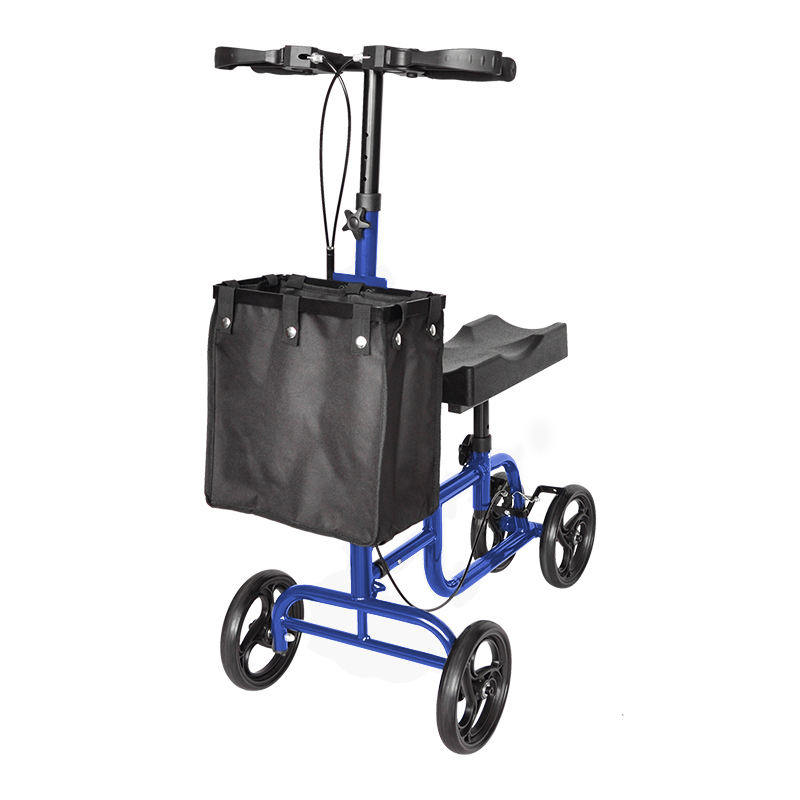 Sit & Glide Knee Walker Scooter with Seat – Adjustable Knee Cushion, Dual Hand Brakes & All-Terrain Wheels for Injury Recovery