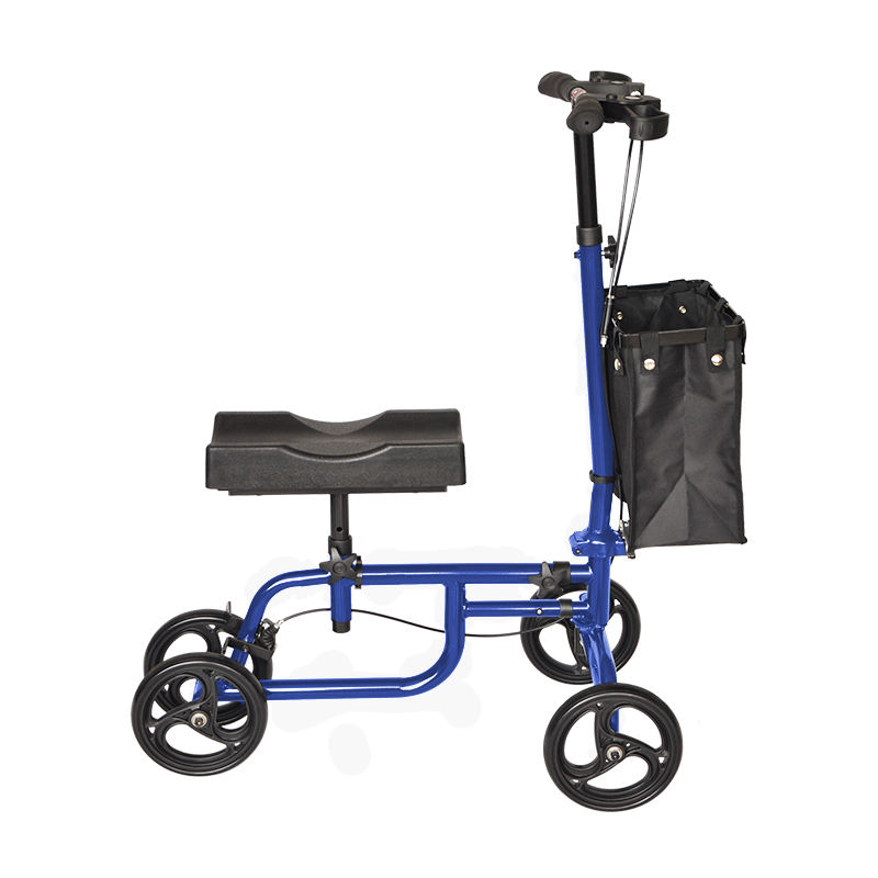 Sit & Glide Knee Walker Scooter with Seat – Adjustable Knee Cushion, Dual Hand Brakes & All-Terrain Wheels for Injury Recovery