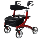 Lightweight Folding Aluminum Rollator Walker with Seat, Wheels & Hand Brakes