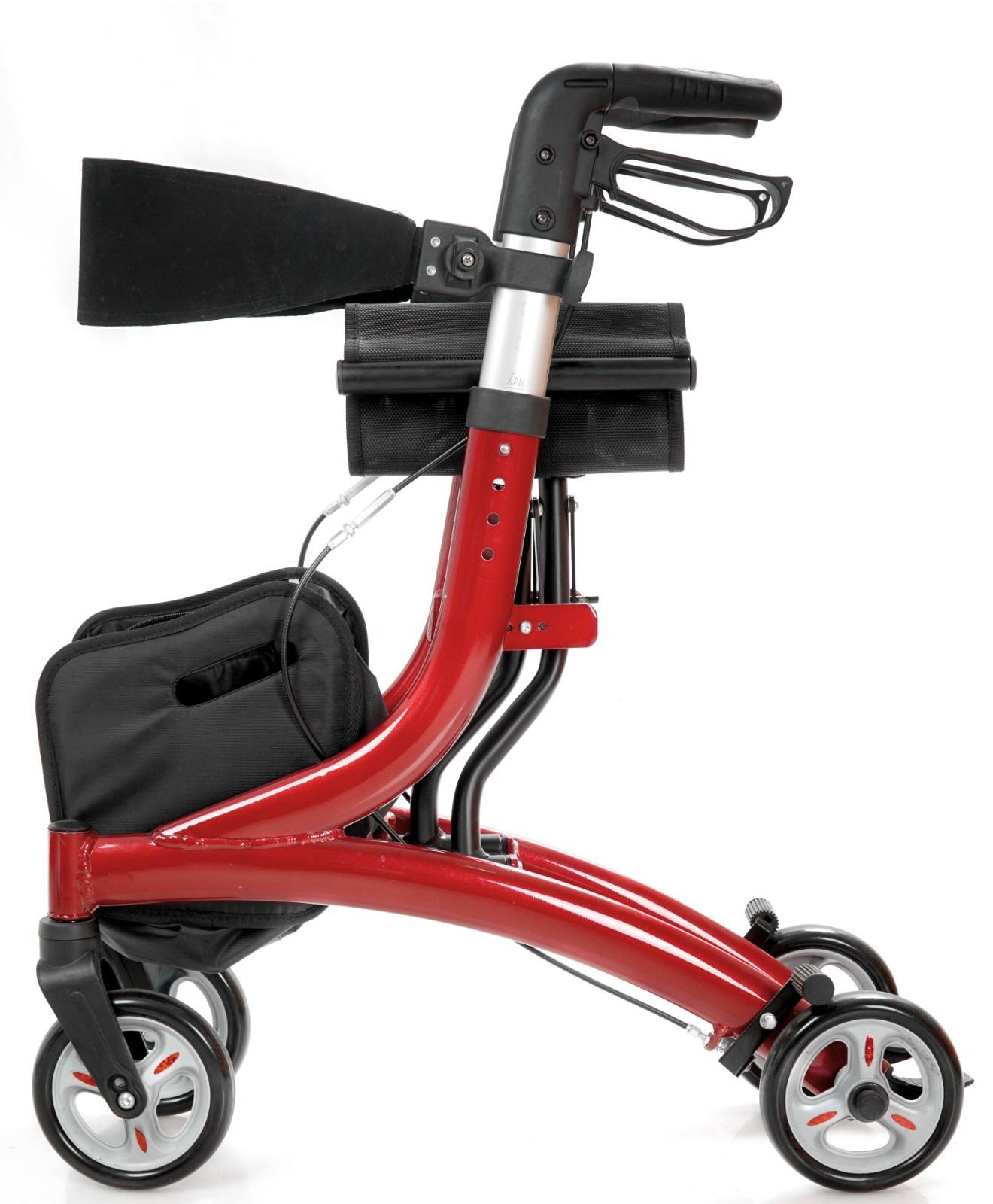 Lightweight Folding Aluminum Rollator Walker with Seat, Wheels & Hand Brakes