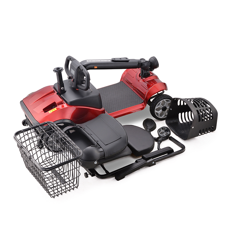 Portable 4-Wheel Electric Mobility Scooter – Foldable, Safe & Lightweight Travel Scooter