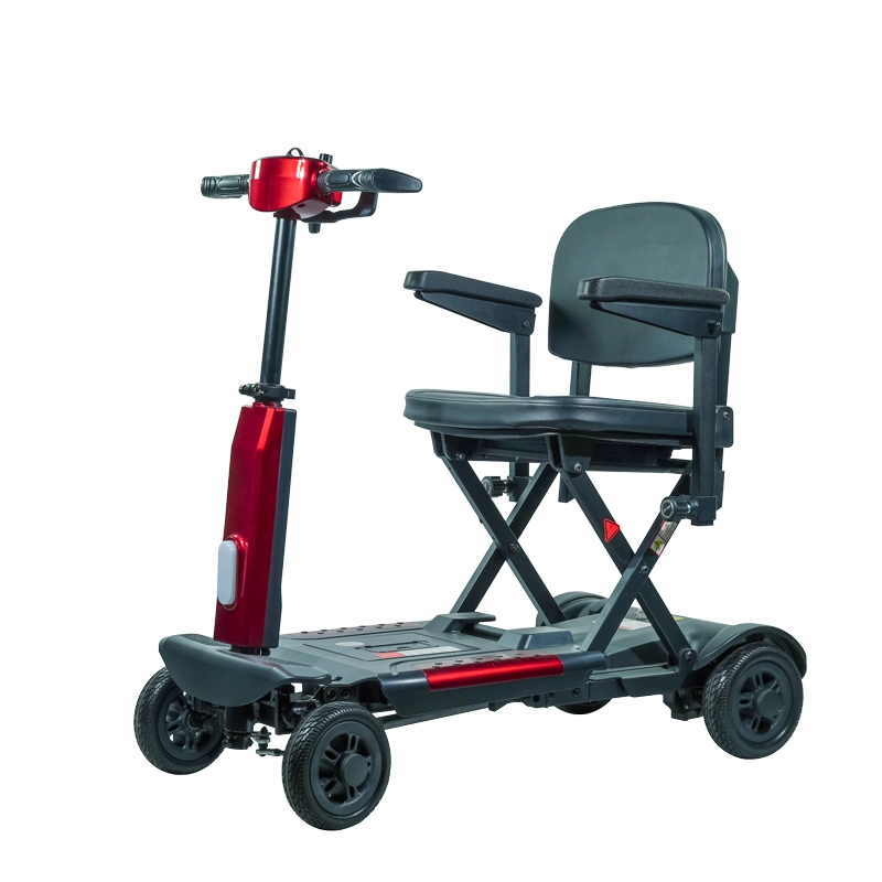 Lightweight Auto Folding Electric Mobility Scooter with Removable Lithium Battery – 24kg Portable Foldable Design, 12–30km Range, 120kg Capacity