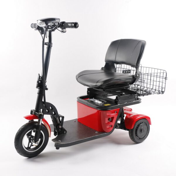 Foldable 3-Wheel Electric Mobility Scooter – Dual Motor, All Terrain, Double Saddle Seat