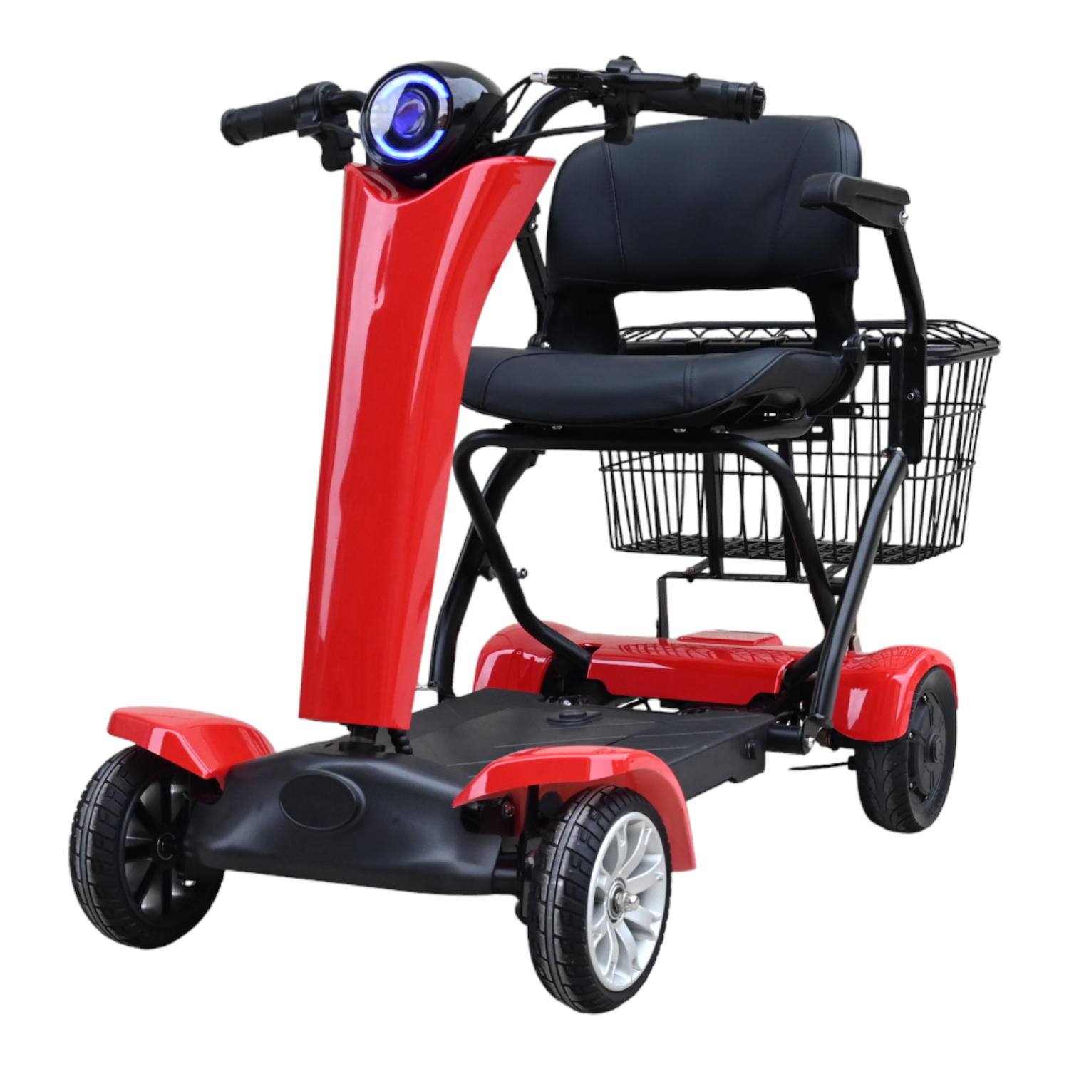 4-Wheel Automatic Folding Dual Motor Electric Mobility Scooter for Adults – All Terrain Heavy Duty Portable Travel Scooter