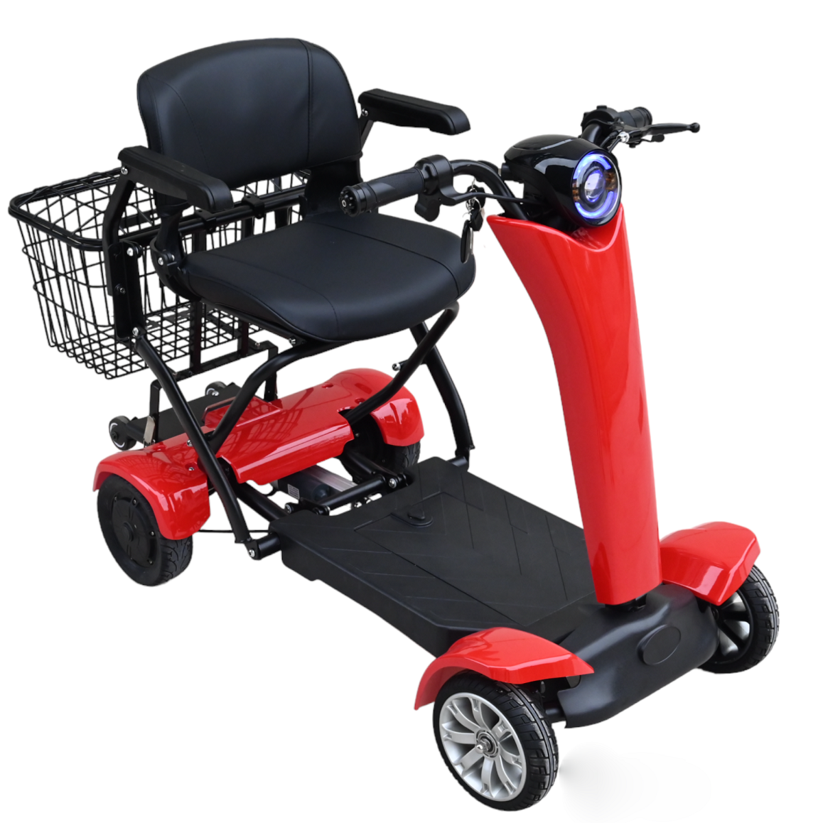 4-Wheel Automatic Folding Dual Motor Electric Mobility Scooter for Adults – All Terrain Heavy Duty Portable Travel Scooter