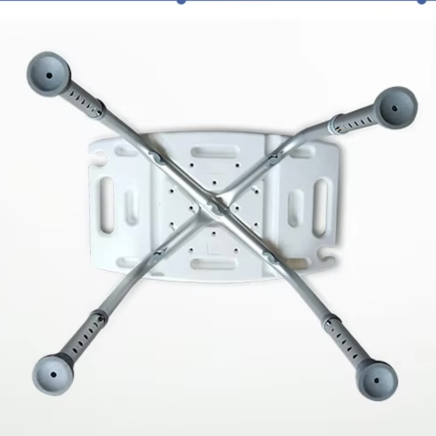 Height Adjustable Aluminum Shower Chair for Elderly with Non-Slip Feet