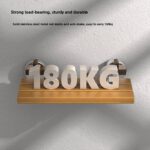 Foldable Wall Mounted Shower Chair, 304 Stainless Steel & Solid Wood Seat