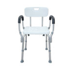 Aluminum Alloy Non-Slip Shower Chair, Lightweight Height Adjustable Bath Seat with Anti-Slip Feet for Elderly & Disabled Bathroom Safety