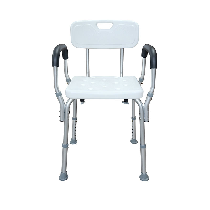 Aluminum Alloy Non-Slip Shower Chair, Lightweight Height Adjustable Bath Seat with Anti-Slip Feet for Elderly & Disabled Bathroom Safety