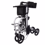 3-in-1 Foldable Rollator Walker with Seat & Transport Chair