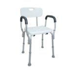 Aluminum Alloy Non-Slip Shower Chair, Lightweight Height Adjustable Bath Seat with Anti-Slip Feet for Elderly & Disabled Bathroom Safety