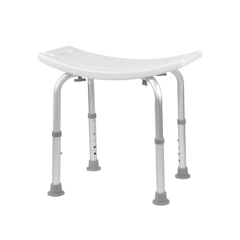 Height Adjustable Aluminum Shower Chair for Elderly with Non-Slip Feet