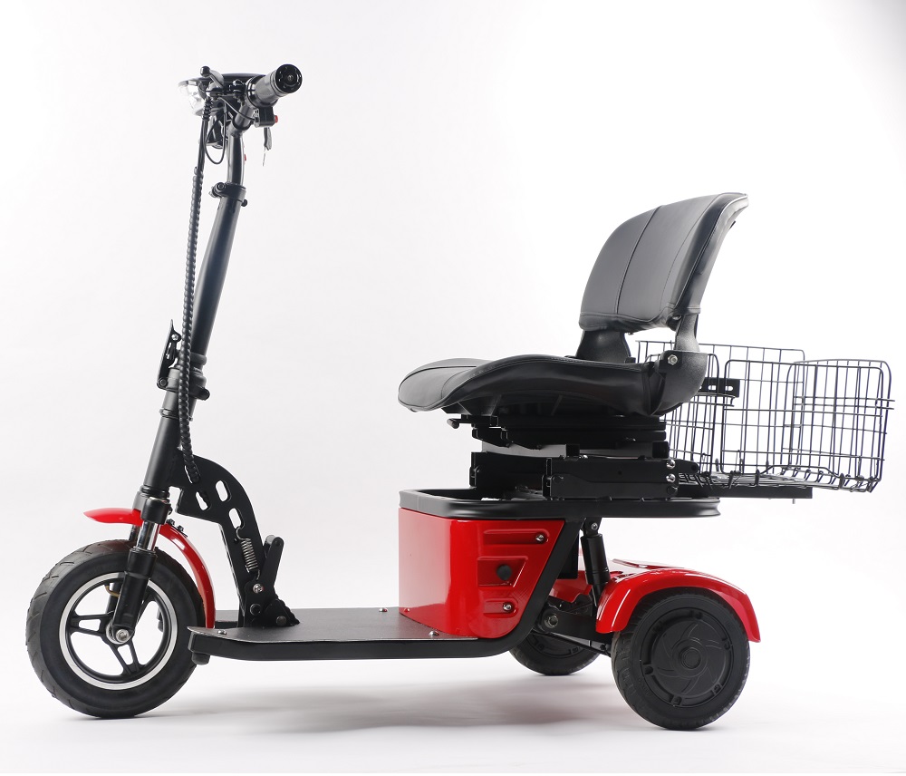 Foldable 3-Wheel Electric Mobility Scooter – Dual Motor, All Terrain, Double Saddle Seat