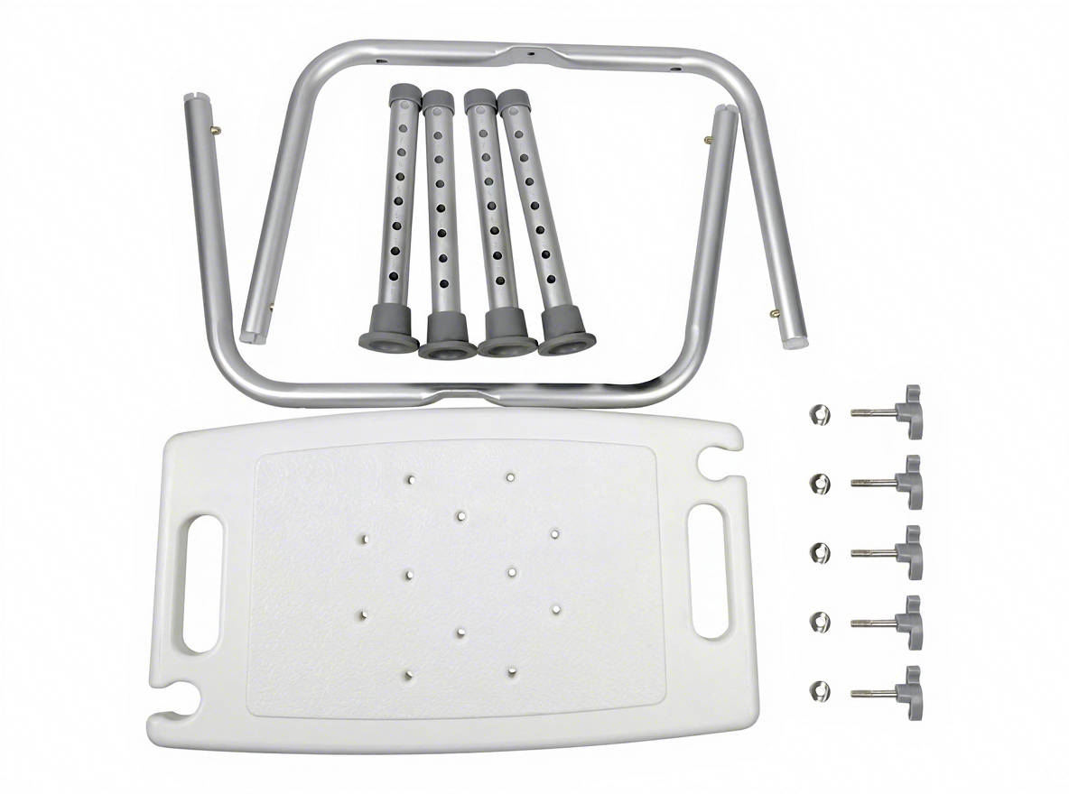 Height Adjustable Aluminum Shower Chair for Elderly with Non-Slip Feet