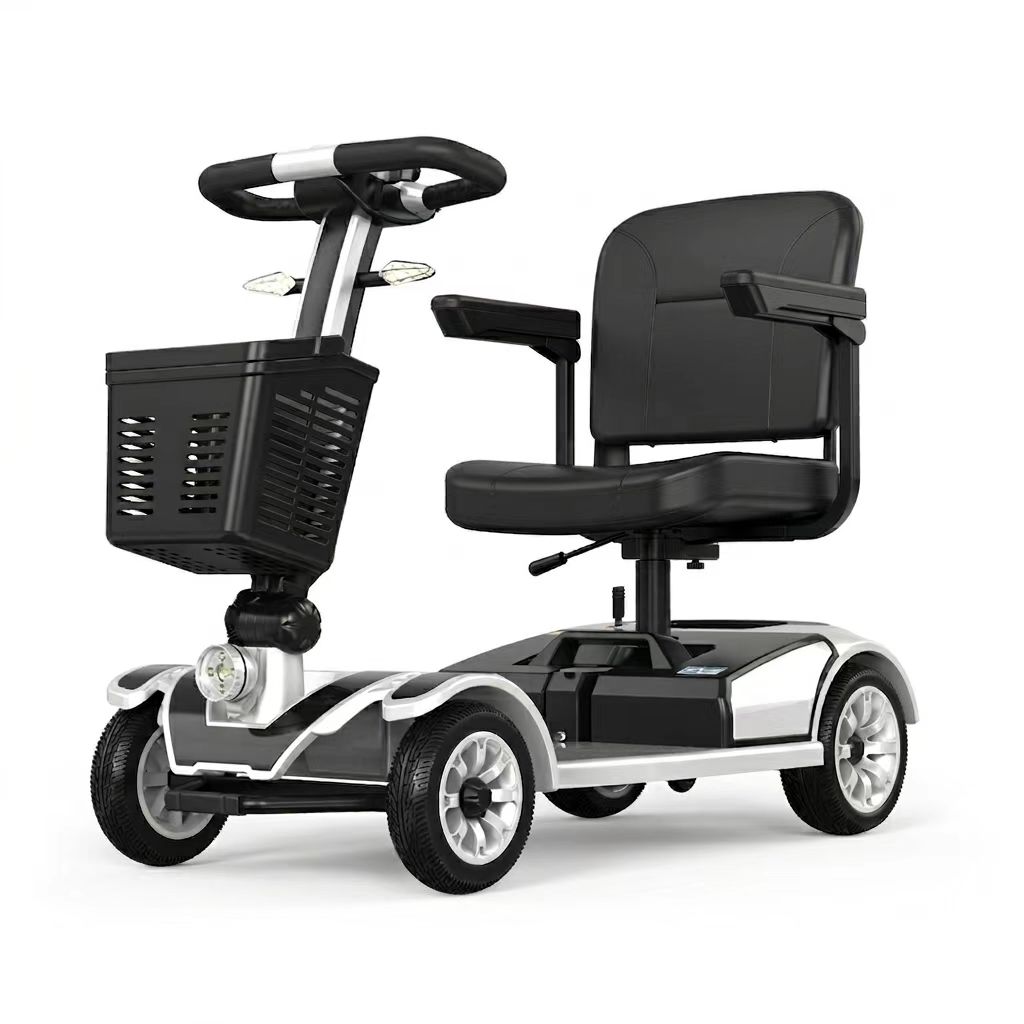 Easy Folding 4-Wheel Electric Mobility Scooter for Elderly & Disabled – Lightweight Portable Mobility Solution with Detachable Battery