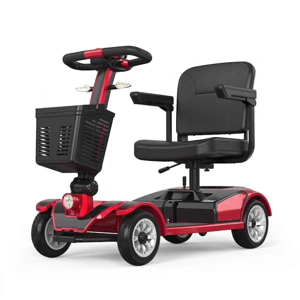 Easy Folding 4-Wheel Electric Mobility Scooter for Elderly & Disabled – Lightweight Portable Mobility Solution with Detachable Battery