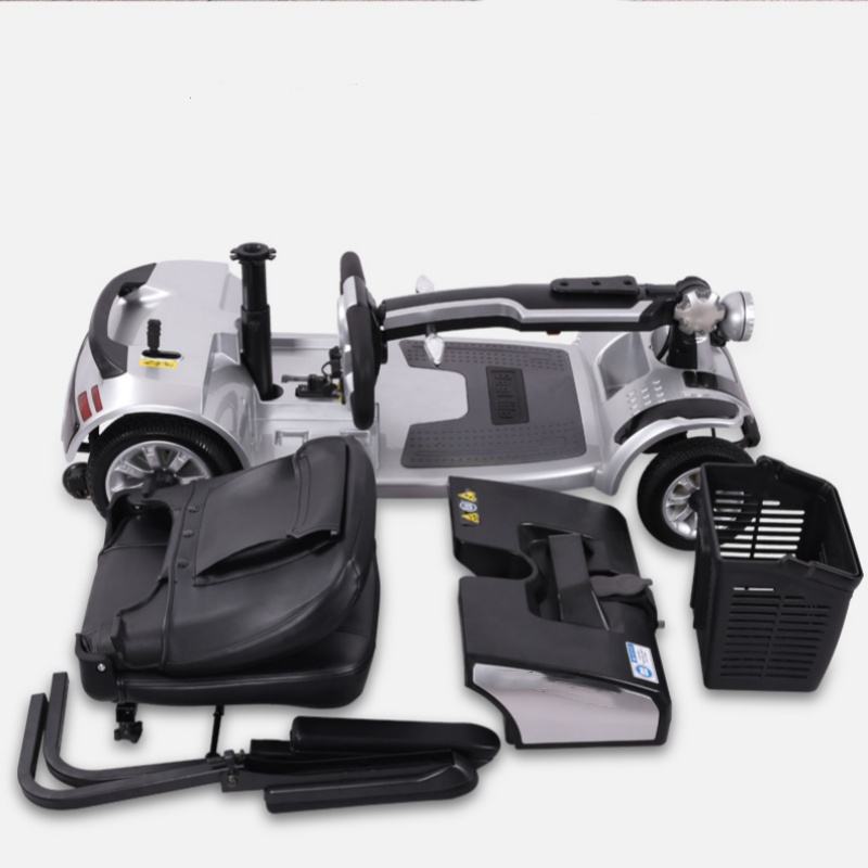 Easy Folding 4-Wheel Electric Mobility Scooter for Elderly & Disabled – Lightweight Portable Mobility Solution with Detachable Battery
