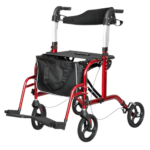 3-in-1 Foldable Rollator Walker with Seat & Transport Chair