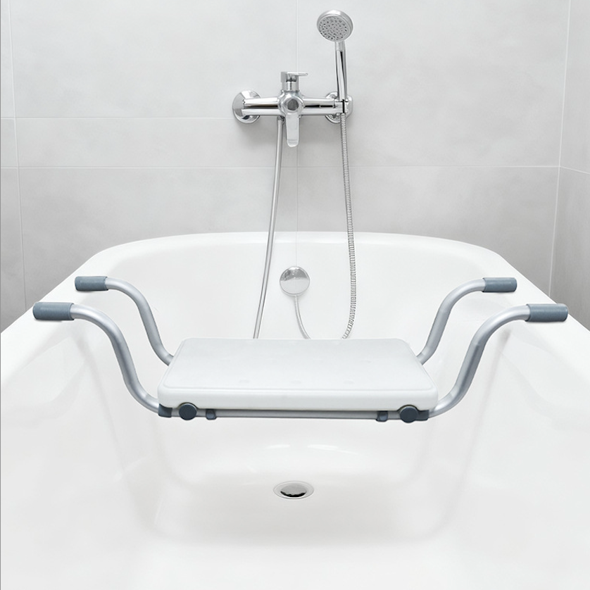 Adjustable Aluminum Bathtub Safety Seat with Non-Slip Surface & Handles