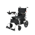 Lightweight Electric Wheelchair for Elderly & Disabled – Compact Steel Frame, Flip-Up Armrests, Custom Color Seat, Smooth Indoor/Outdoor Mobility Chair