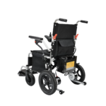 Lightweight Electric Wheelchair for Elderly & Disabled – Compact Steel Frame, Flip-Up Armrests, Custom Color Seat, Smooth Indoor/Outdoor Mobility Chair
