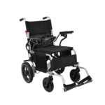 Lightweight Electric Wheelchair for Elderly & Disabled – Compact Steel Frame, Flip-Up Armrests, Custom Color Seat, Smooth Indoor/Outdoor Mobility Chair