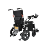 Lightweight Electric Wheelchair for Elderly & Disabled – Compact Steel Frame, Flip-Up Armrests, Custom Color Seat, Smooth Indoor/Outdoor Mobility Chair