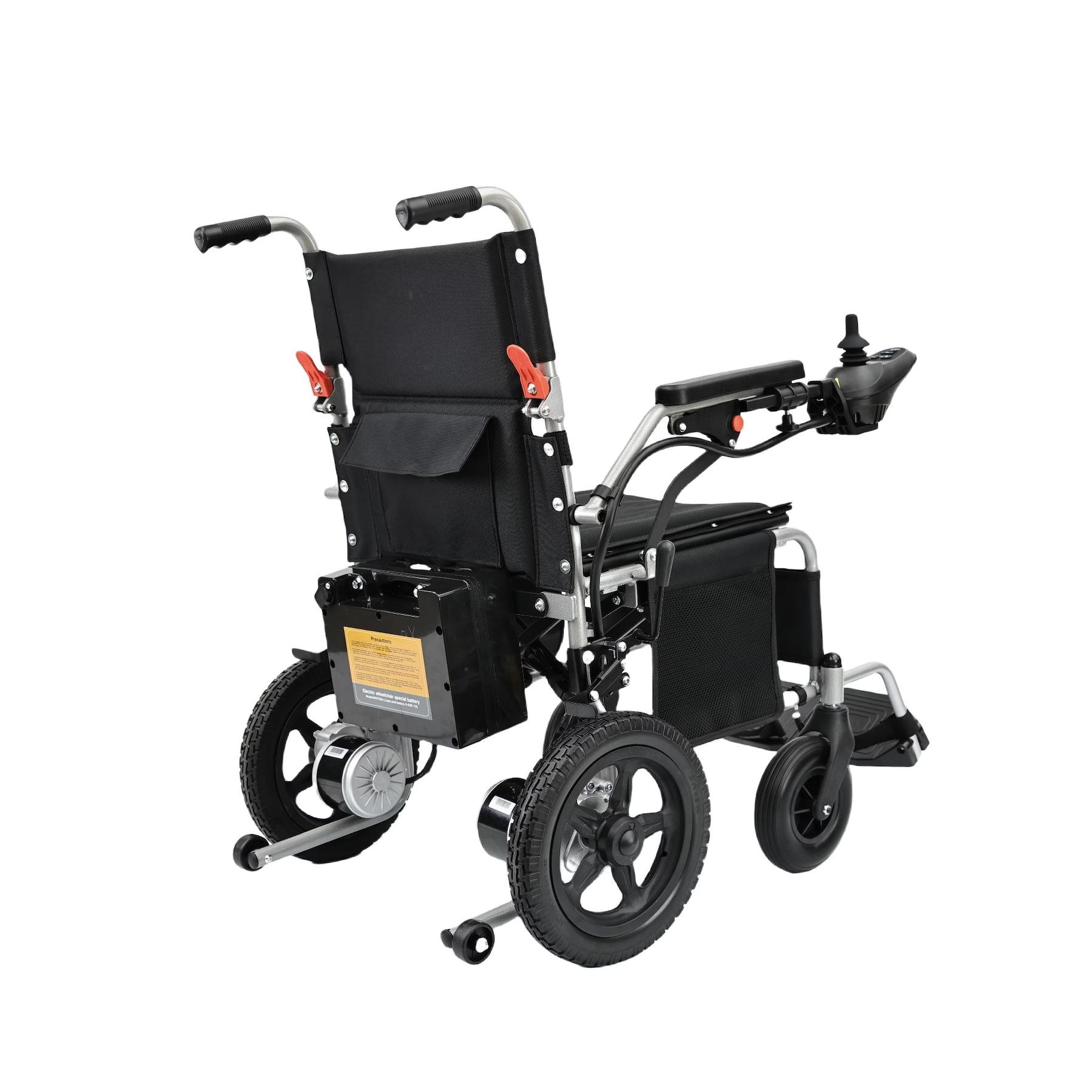 Lightweight Electric Wheelchair for Elderly & Disabled – Compact Steel Frame, Flip-Up Armrests, Custom Color Seat, Smooth Indoor/Outdoor Mobility Chair