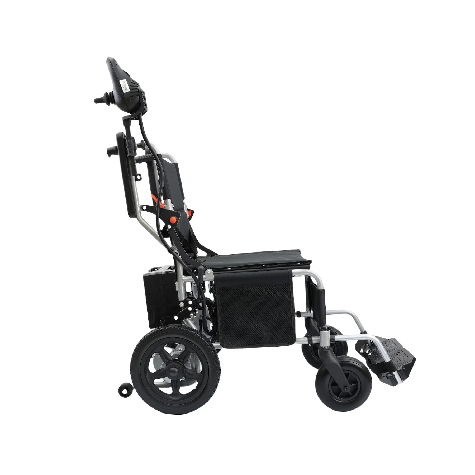 Lightweight Electric Wheelchair for Elderly & Disabled – Compact Steel Frame, Flip-Up Armrests, Custom Color Seat, Smooth Indoor/Outdoor Mobility Chair
