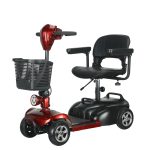 Foldable 4-Wheel Mobility Scooter for Seniors & Disabled – Portable Electric Scooter with Swivel Seat, LED Light & Detachable Battery