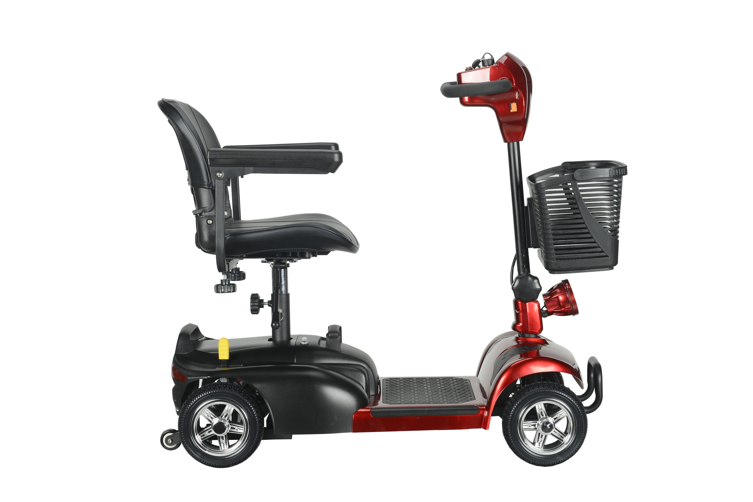 Foldable 4-Wheel Mobility Scooter for Seniors & Disabled – Portable Electric Scooter with Swivel Seat, LED Light & Detachable Battery