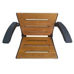 Wall-Mounted Folding Shower Chair with Adjustable Armrests for Elderly & Rehab