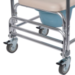 5-in-1 Commode Chair for Elderly & Disabled, Mobile Toilet & Shower Chair with Swivel Casters, 152kg Capacity, Waterproof Non-Slip Seat, Toilet Raiser & Bath Chair for Nursing Care