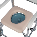 5-in-1 Commode Chair for Elderly & Disabled, Mobile Toilet & Shower Chair with Swivel Casters, 152kg Capacity, Waterproof Non-Slip Seat, Toilet Raiser & Bath Chair for Nursing Care