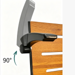 Wall-Mounted Folding Shower Chair with Adjustable Armrests for Elderly & Rehab