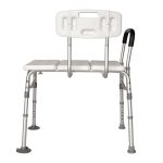 Height Adjustable Shower Chair with Three Seat Plates, Soft Armrest & Comfortable Backrest