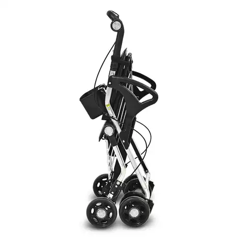 Senior Multifunctional Shopping Cart & Rollator | 6-Wheel Foldable Trolley with Seat for Elderly
