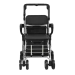 Senior Multifunctional Shopping Cart & Rollator | 6-Wheel Foldable Trolley with Seat for Elderly