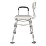 Height Adjustable Shower Chair with Three Seat Plates, Soft Armrest & Comfortable Backrest